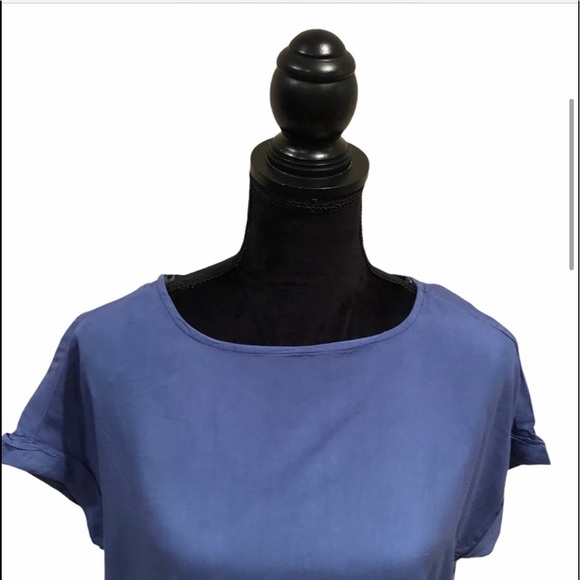 NWT Beach Lunch & Lounge shortsleeved pullover blue white tie dye top size small - Picture 2 of 10